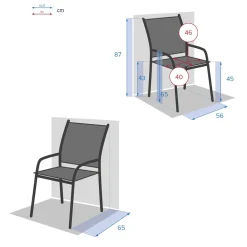 Fauteuil de jardin empilable PIAZZA Lin & Blanc