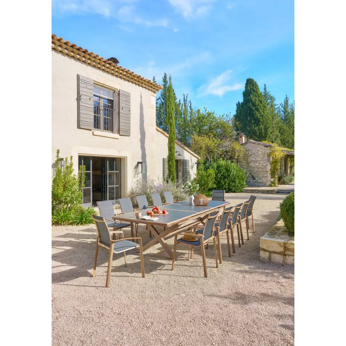 Fauteuil de jardin empilable AXANT Gris poivre / Honey