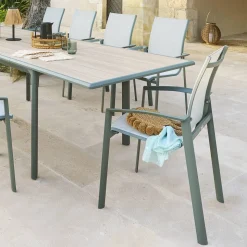 Fauteuil de jardin empilable AXANT Vert olive / Vert laurier