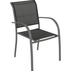 Fauteuil de jardin empilable PIAZZA Anthracite & Graphite