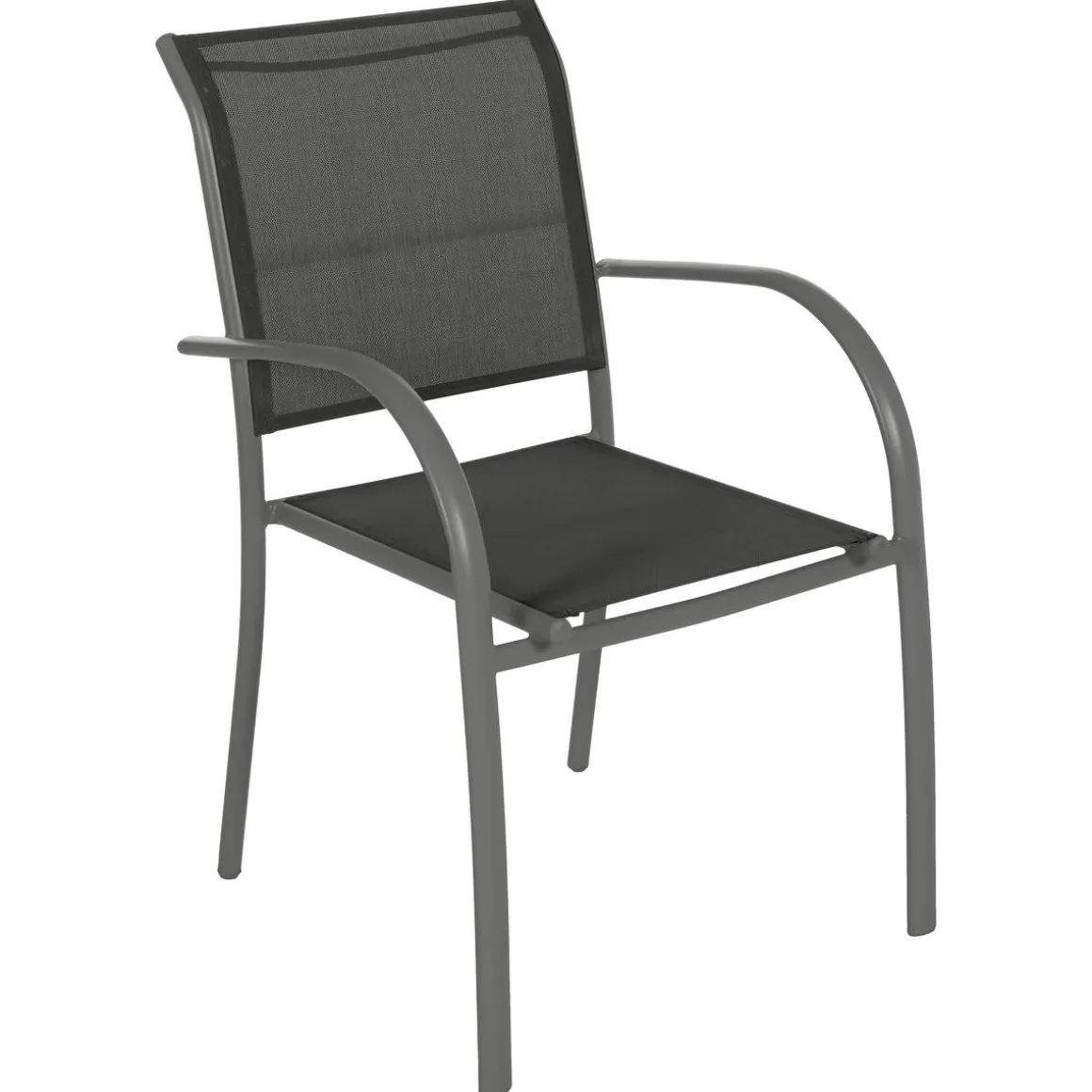 Fauteuil de jardin empilable PIAZZA Anthracite & Graphite