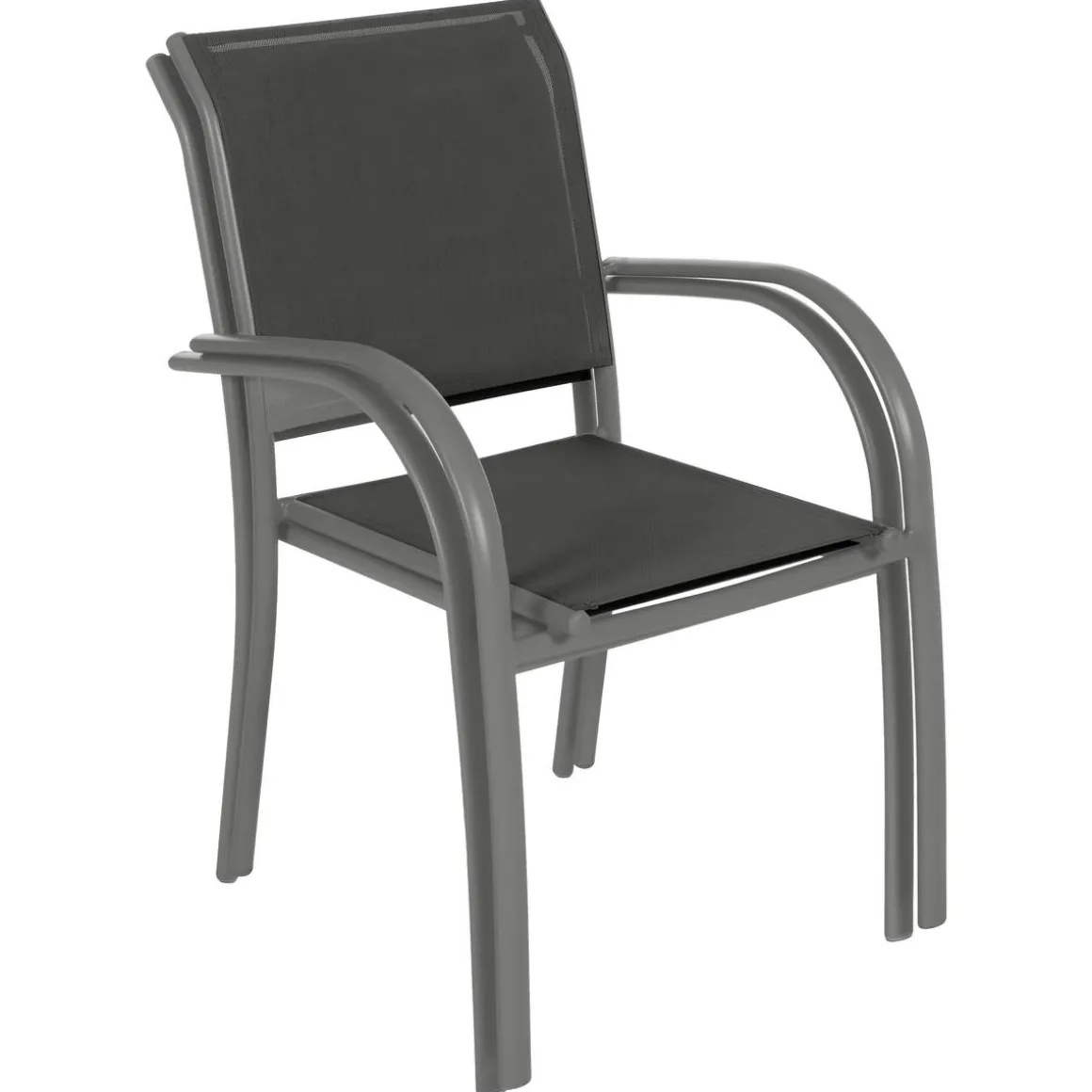 Fauteuil de jardin empilable PIAZZA Anthracite & Graphite