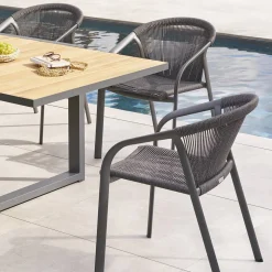 Fauteuil de jardin empilable RIU Anthracite & Graphite