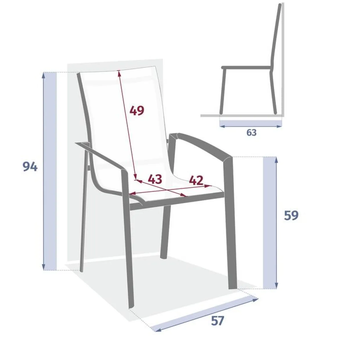 Fauteuil de jardin empilable AXANT Lin / Argile