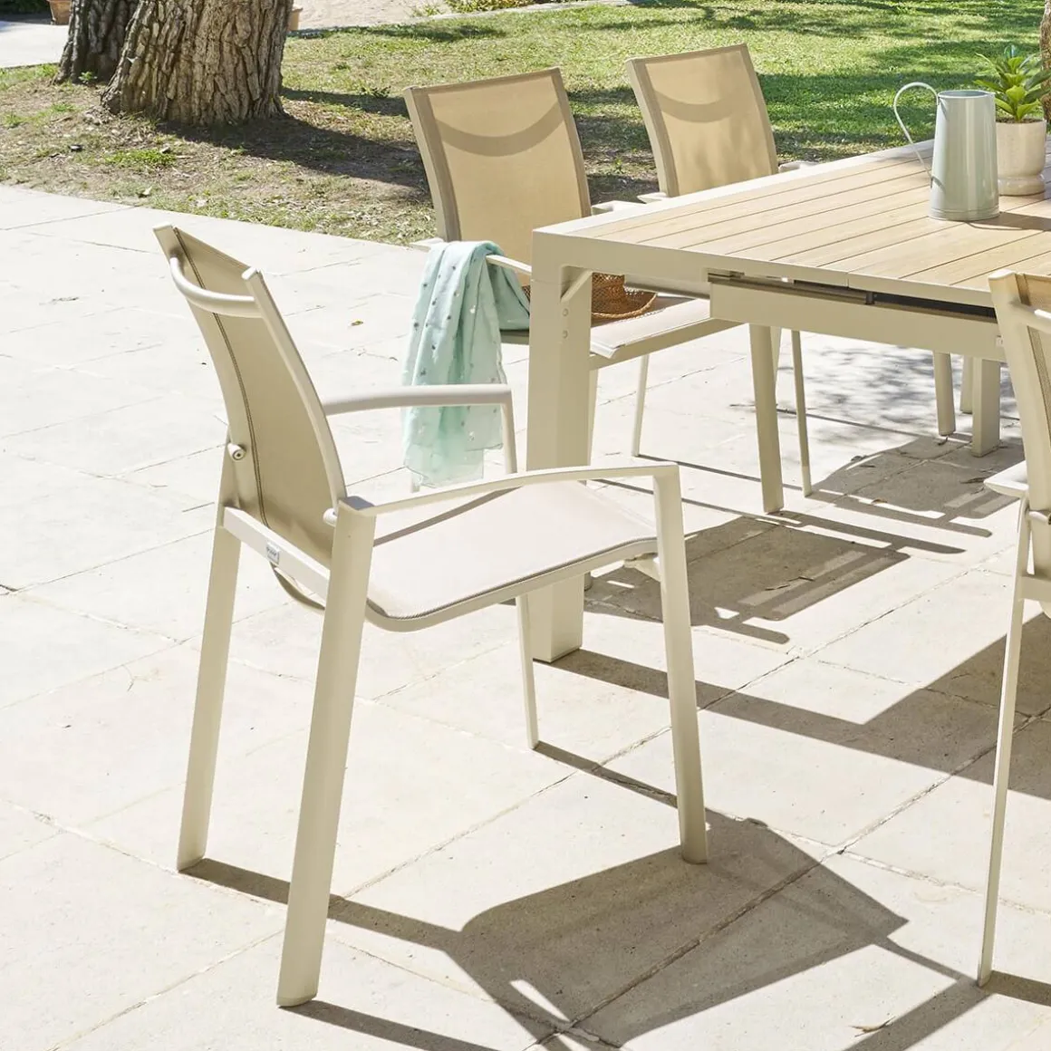 Fauteuil de jardin empilable AXANT Lin / Argile