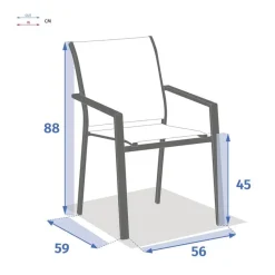 Fauteuil de jardin empilable ESSENTIA Lin / Argile