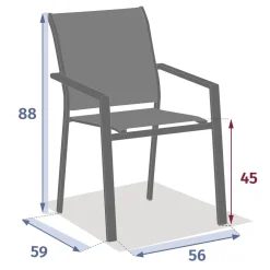 Fauteuil de jardin empilable ESSENTIA Anthracite / Graphite