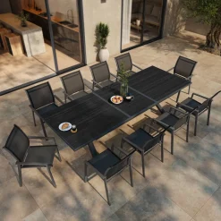Fauteuil de jardin empilable ESSENTIA Anthracite / Graphite