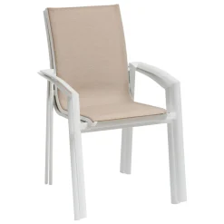 Fauteuil de jardin empilable AXANT Lin / Blanc