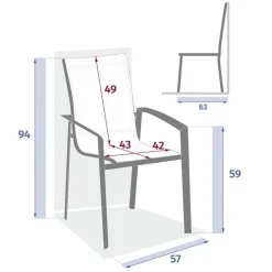 Fauteuil de jardin empilable AXANT Lin / Blanc