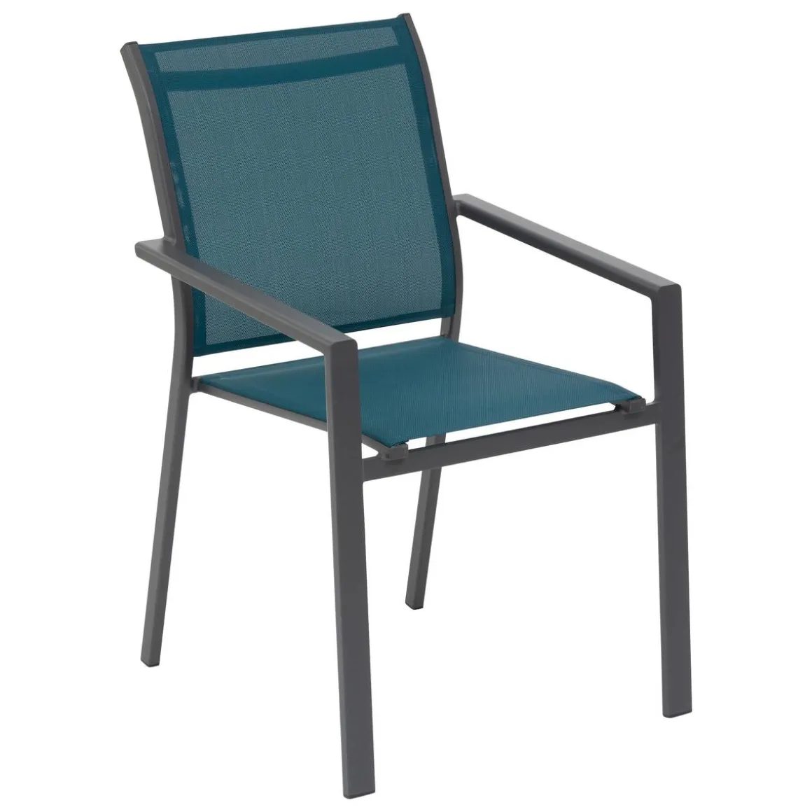 Fauteuil de jardin empilable ESSENTIA Bleu canard / Graphite