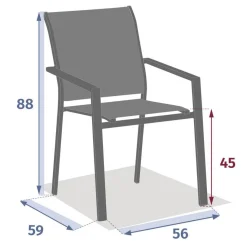 Fauteuil de jardin empilable ESSENTIA Bleu canard / Graphite