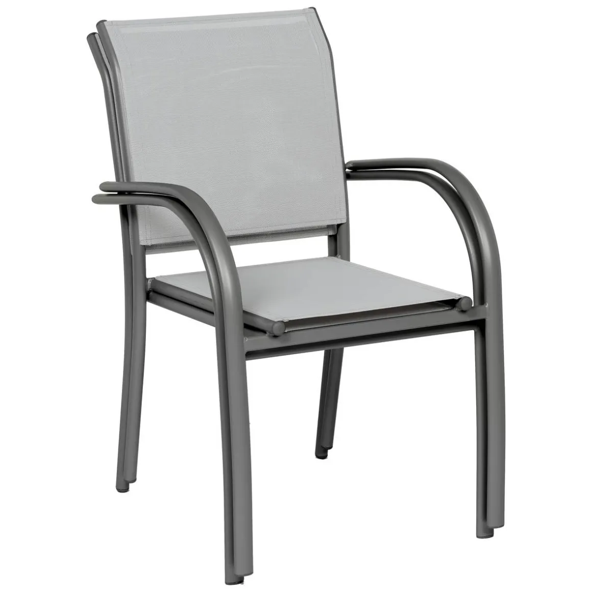 Fauteuil de jardin empilable PIAZZA Galet & Graphite