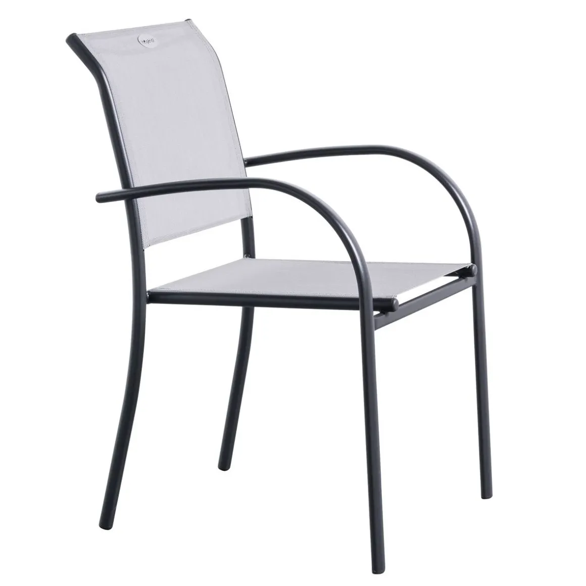 Fauteuil de jardin empilable PIAZZA Galet & Graphite