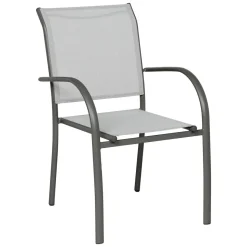 Fauteuil de jardin empilable PIAZZA Galet & Graphite