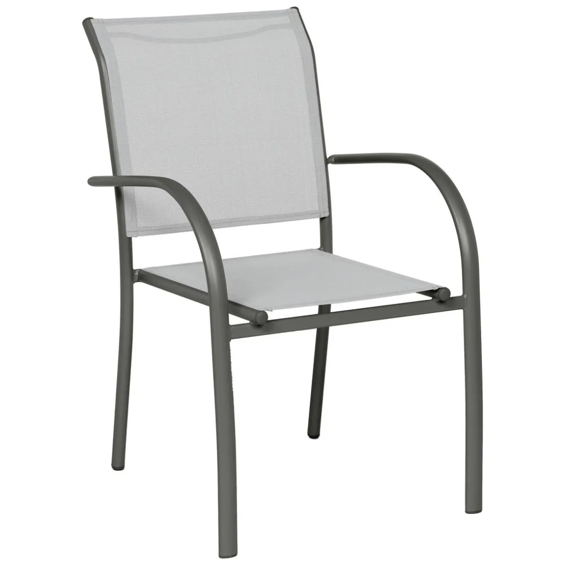 Fauteuil de jardin empilable PIAZZA Galet & Graphite