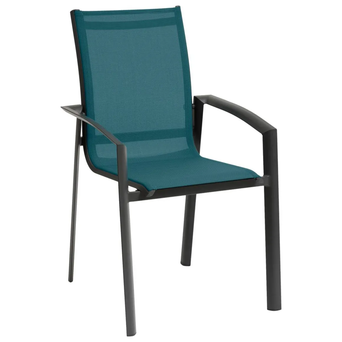 Fauteuil de jardin empilable AXANT Bleu canard / Graphite