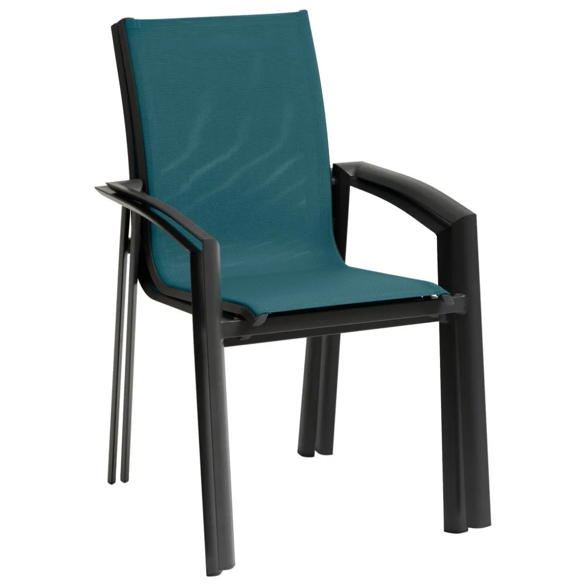 Fauteuil de jardin empilable AXANT Bleu canard / Graphite