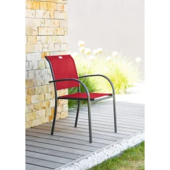 Fauteuil de jardin empilable PIAZZA Grenade & Graphite