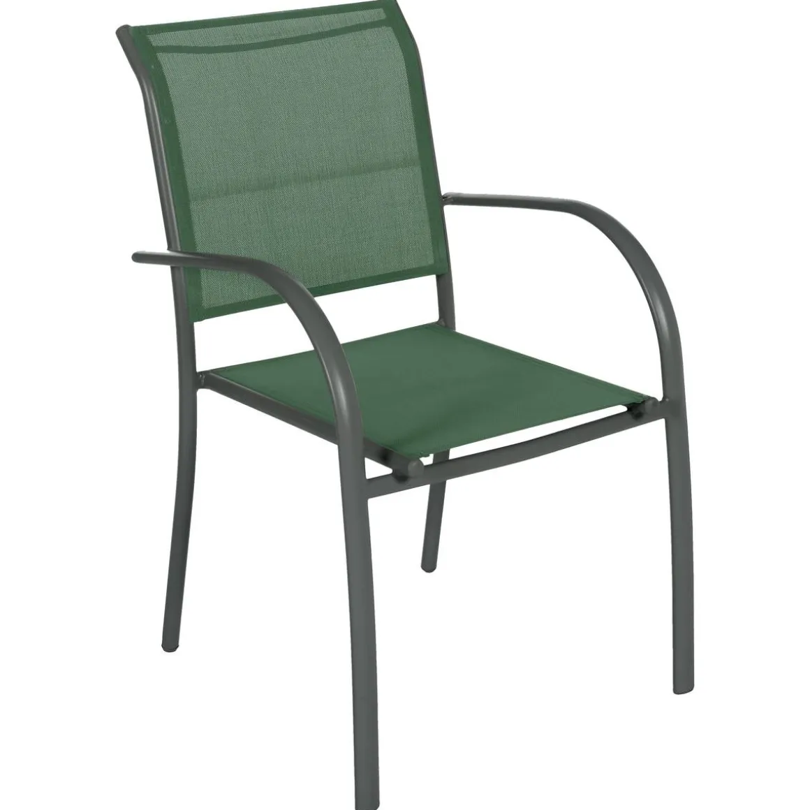 Fauteuil de jardin empilable PIAZZA Vert olive & Graphite