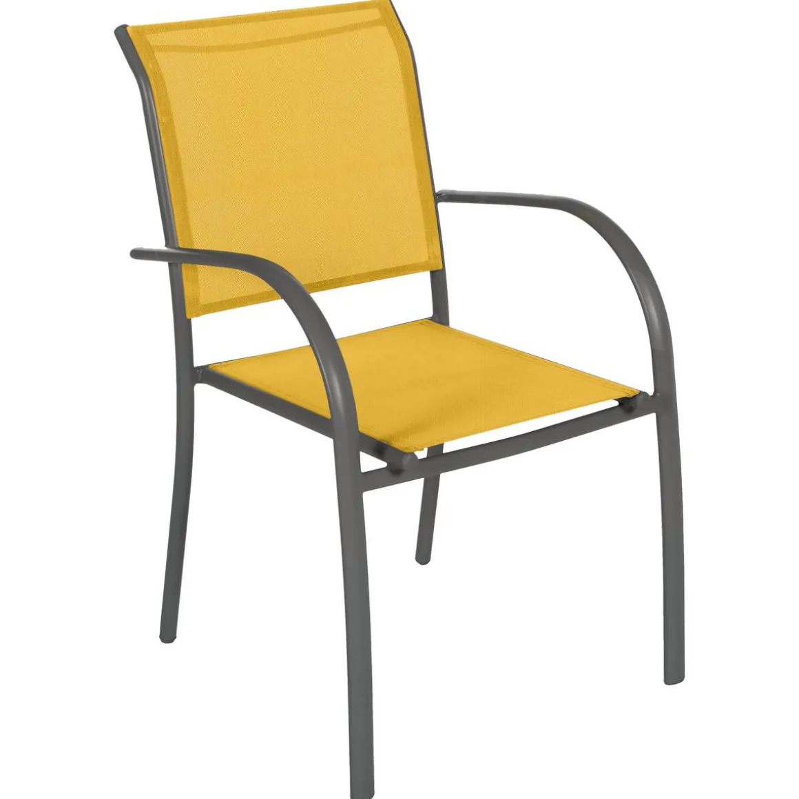 Fauteuil de jardin empilable PIAZZA Jaune moutarde & Graphite