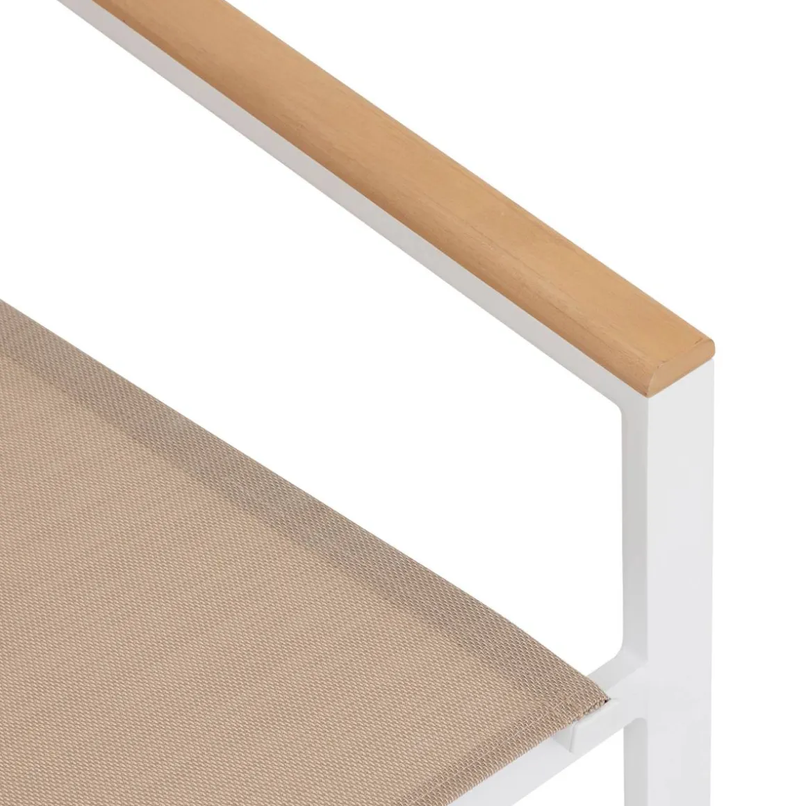 Fauteuil de jardin empilable ESSENTIA Lin, Blanc & Acacia