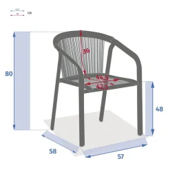 Fauteuil de jardin empilable RIU Wengé & Praliné