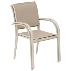 Fauteuil de jardin empilable PIAZZA Lin & Argile
