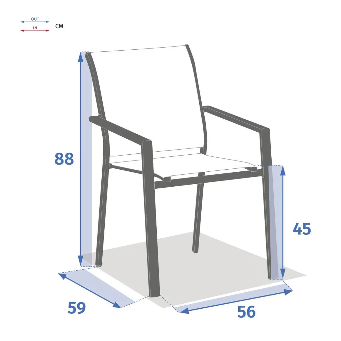 Fauteuil de jardin empilable ESSENTIA Lin / Blanc
