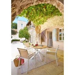 Fauteuil de jardin empilable ESSENTIA Lin / Blanc