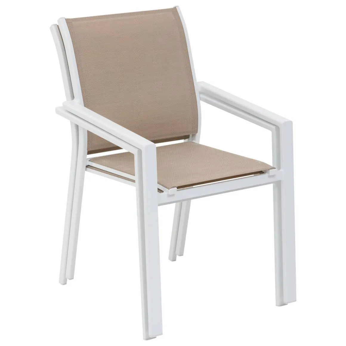 Fauteuil de jardin empilable ESSENTIA Lin / Blanc