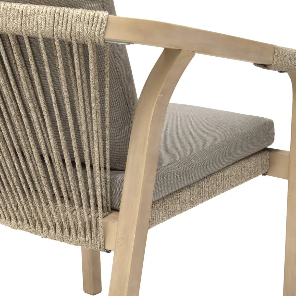 Fauteuil de jardin PAPOUASIE Taupe & Acacia