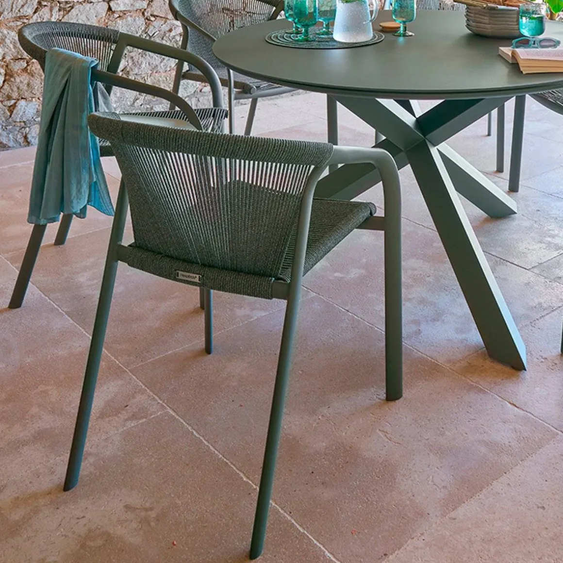 Fauteuil de jardin RIU Sauge / Vert laurier