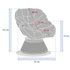 Fauteuil de jardin rotatif NYMELY Beige