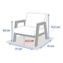 Fauteuil de salon de jardin AXIOME Argile
