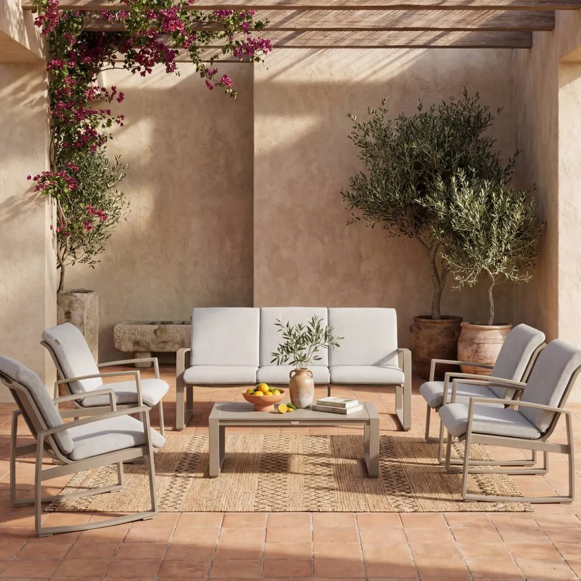 Fauteuil de salon de jardin BOREANE Café
