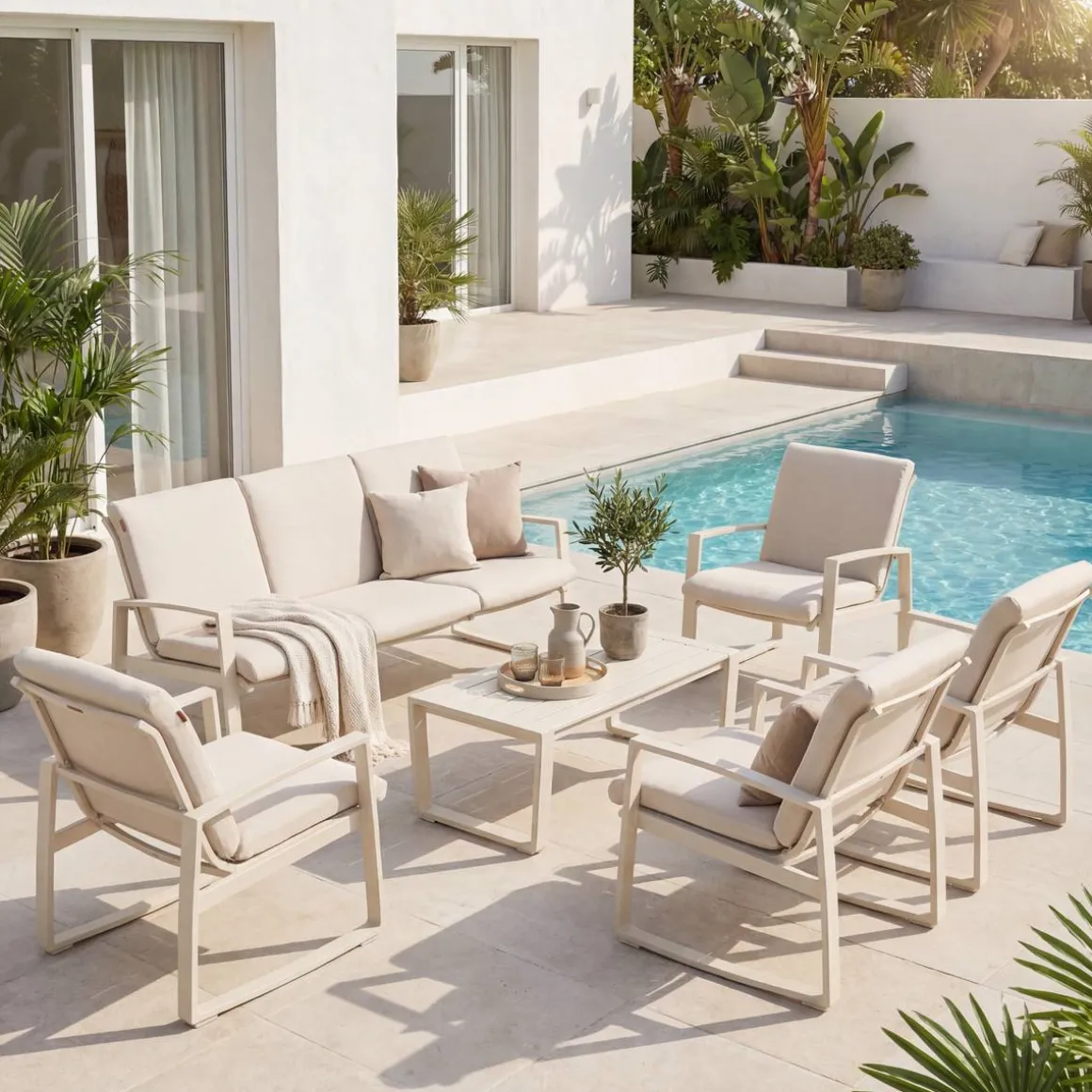 Fauteuil de salon de jardin BOREANE Argile