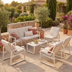 Fauteuil de salon de jardin BOREANE Argile