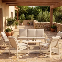 Fauteuil de salon de jardin BOREANE Argile