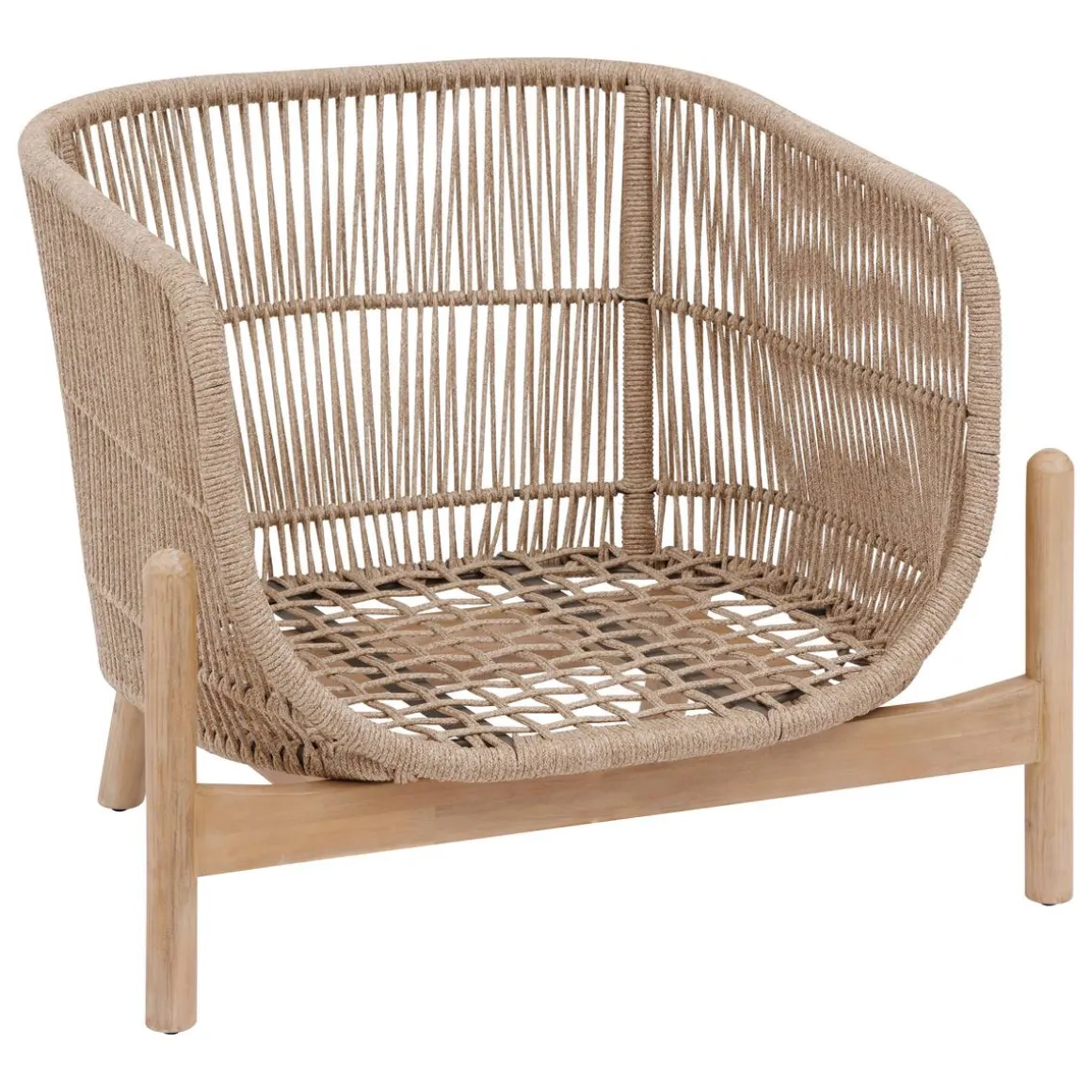 Fauteuil de salon de jardin DEONA Taupe & Acacia