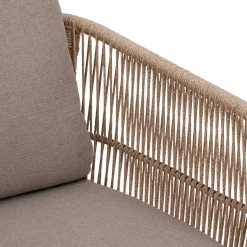 Fauteuil de salon de jardin DEONA Taupe & Acacia
