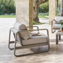 Fauteuil de salon de jardin DOMILLY Café
