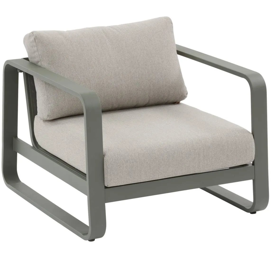 Fauteuil de salon de jardin DOMILLY Beige / Vert laurier