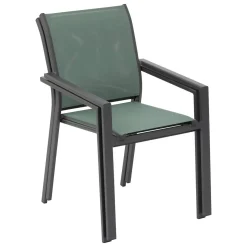 Fauteuil de salon de jardin empilable ESSENTIA Vert olive / Graphite
