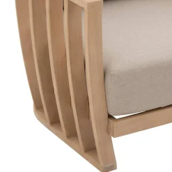 Fauteuil de salon de jardin LEMINDO Eucalyptus & Beige