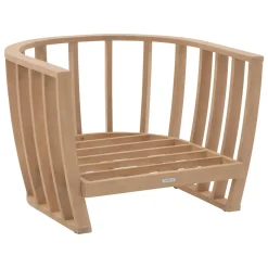 Fauteuil de salon de jardin LEMINDO Eucalyptus & Beige
