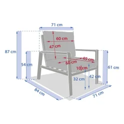 Fauteuil de salon de jardin LUZANE Argile