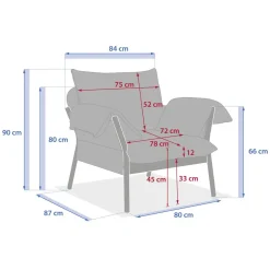 Fauteuil de salon de jardin ODEMILIA Gris