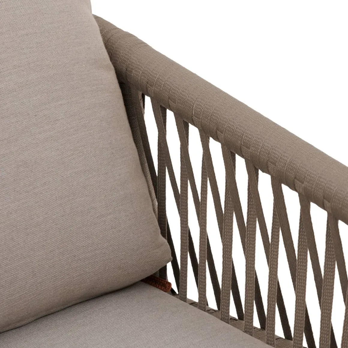 Fauteuil de salon de jardin ORIENGO Taupe & Blanc