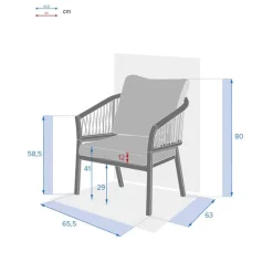 Fauteuil de salon de jardin ORIENGO Taupe & Blanc